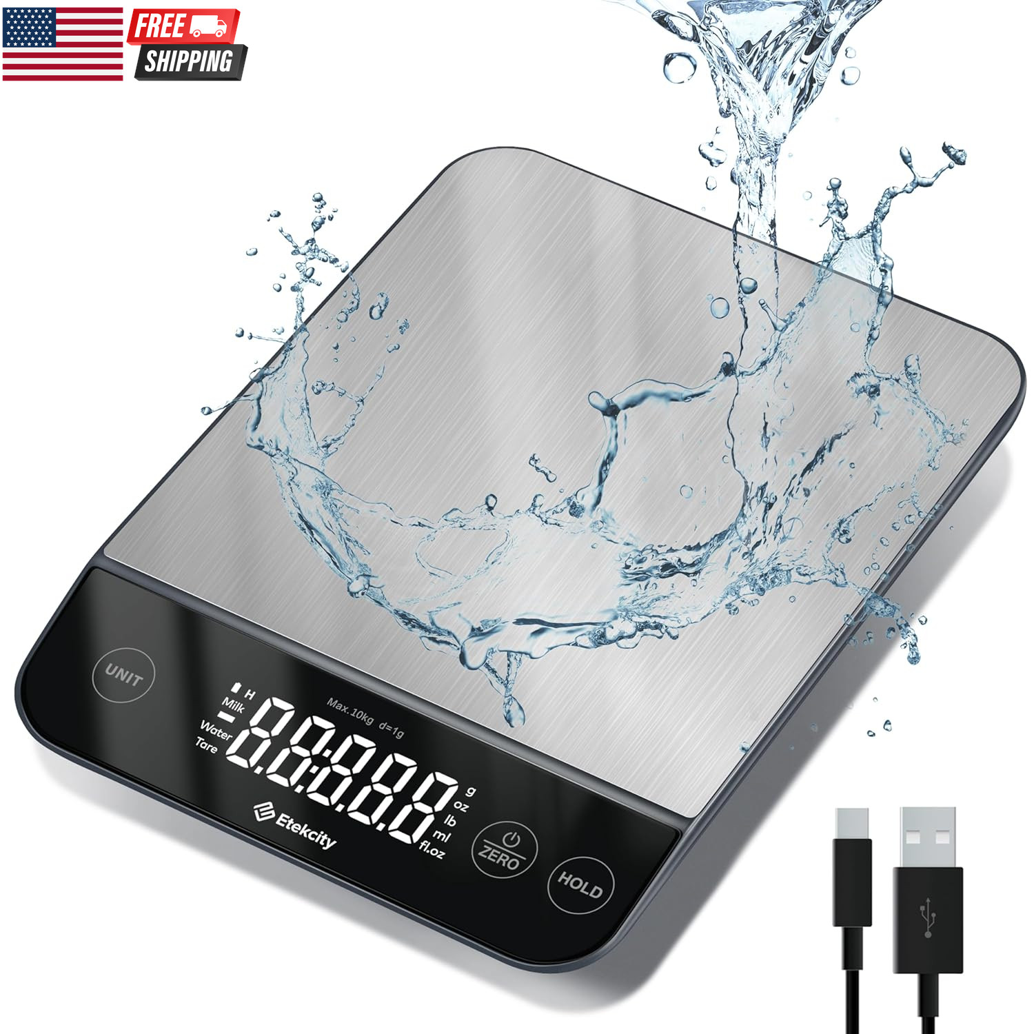 Food Kitchen Scale, Digital Grams and Ounces for Weight Loss, Baking, Cooking, K gallery