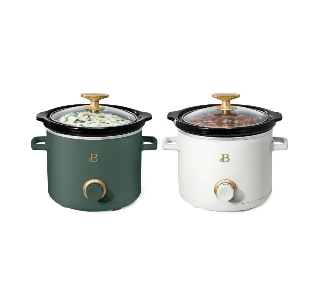 Beautiful 2 pack 2qt Slow Cookers, Thyme, White Icing gallery
