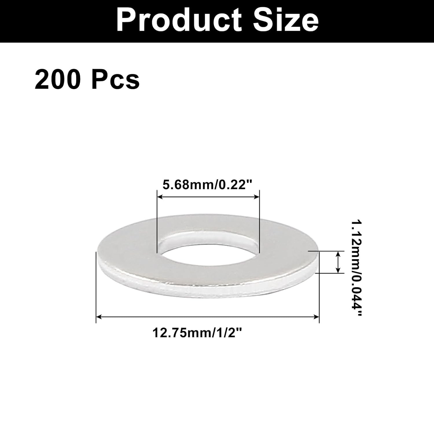 200 Pack #10 Flat Washer 304 Stainless Steel SAE Metal Washers for Bolts Screws gallery