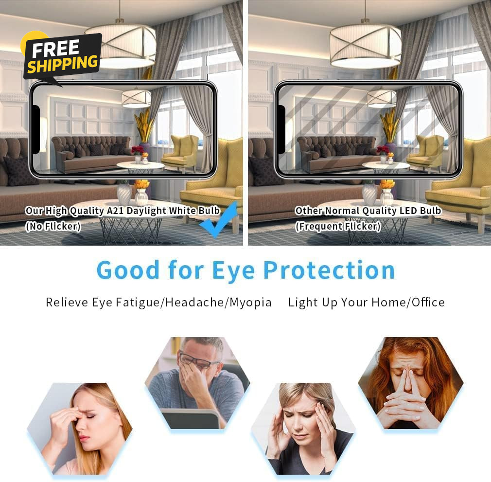 150 Watt LED Light Bulbs, Daylight White 5000K, 2500 Lumens Super Bright LED gallery