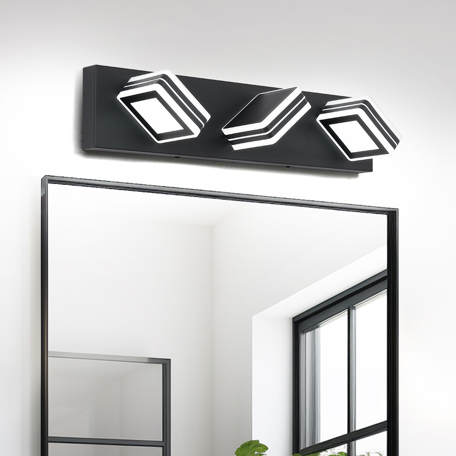 20 Inch 3 Lights LED Vanity Light Bathroom Mirror Black Modern Wall Lamp Fixture gallery