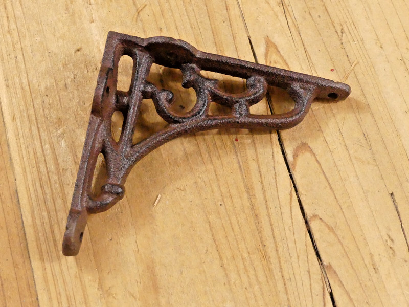 2 Antique Style Brace Wall Bracket Cast Iron Brackets SMALL 3 1/2" X 3 7/8" gallery