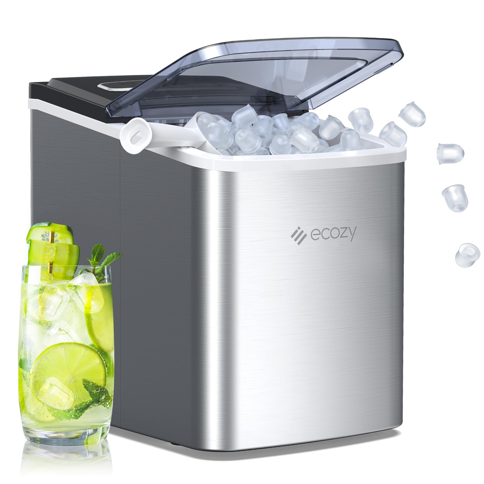Portable Ice Maker Countertop, 9 Cubes Ready in 6 Mins, 26.5 lbs in 24 Hours,... gallery