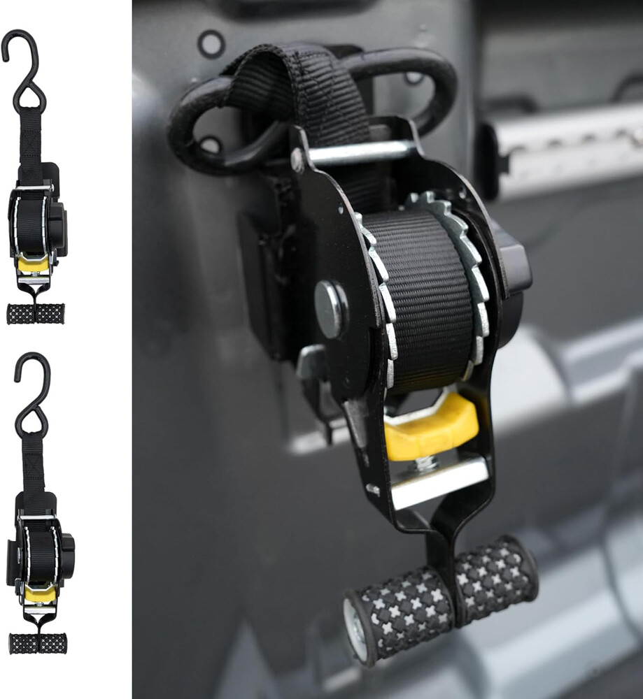 2 Pack Marine Retractable Transom Tie Down 1500lbs Boat Trailer Heavy Duty Strap gallery