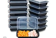 50 Set(100pcs)* 32 Oz Meal Prep Disposable Microwaveable Lunchbox Cont. W Lids