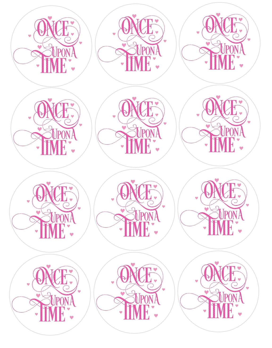 12 count Once Upon a Time Edible Image rounds, choose your size, pre cut gallery