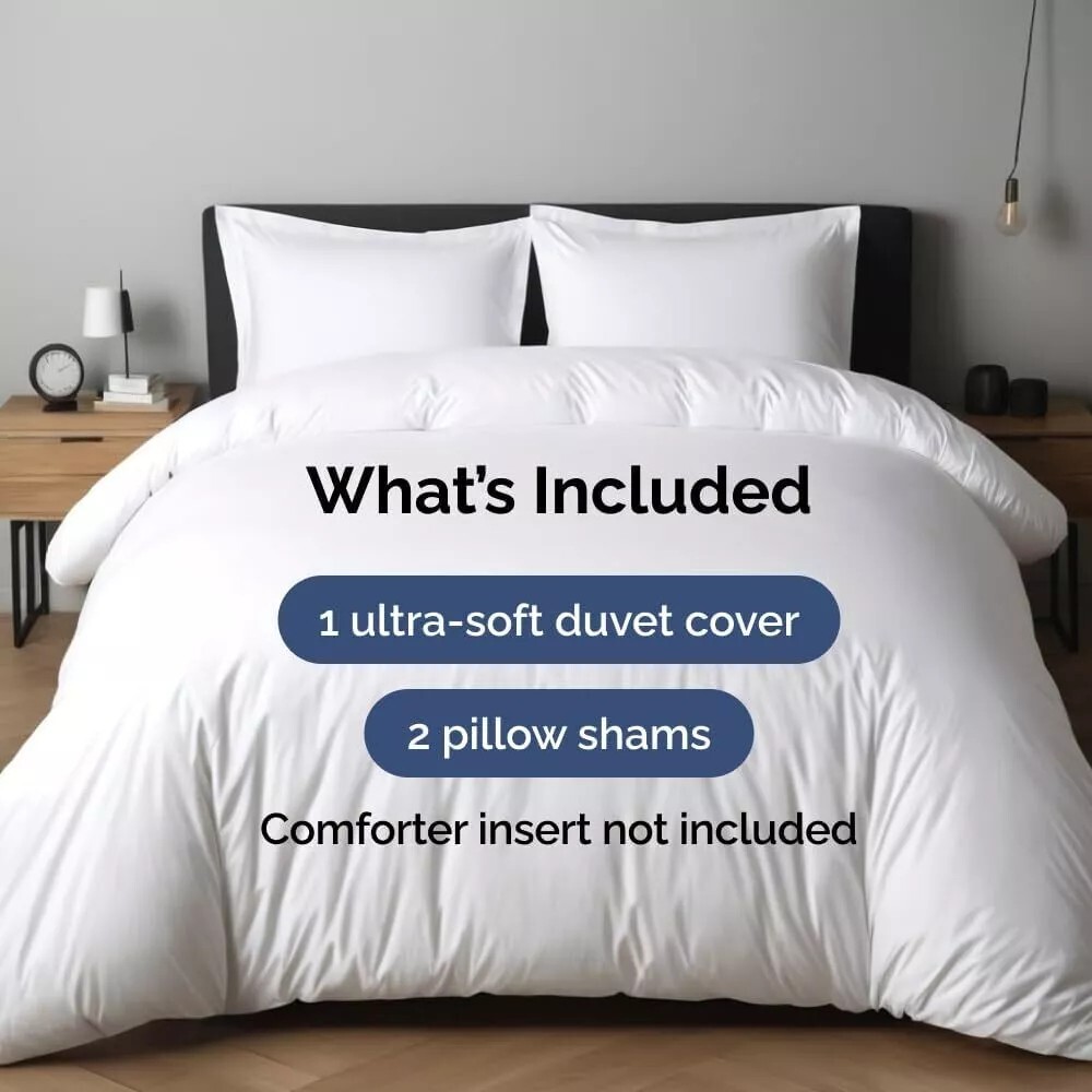 Washed Microfiber Queen Duvet Cover Set, 3 Pieces Set with 2 Pillow Shams gallery
