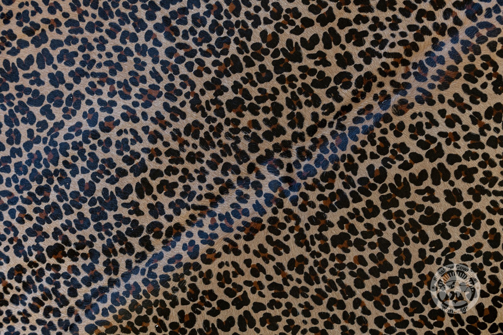 Leopard Printed on Caramel Real Cowhide Rug - Size 6x7' gallery