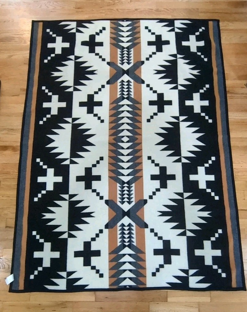 Pendleton Beaver State Wool Blanket Made In USA Aztec Southwest Vintage 71x52" gallery