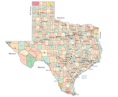 TEXAS STATE COUNTY MAP GLOSSY POSTER PICTURE PHOTO PRINT road city dallas 3425