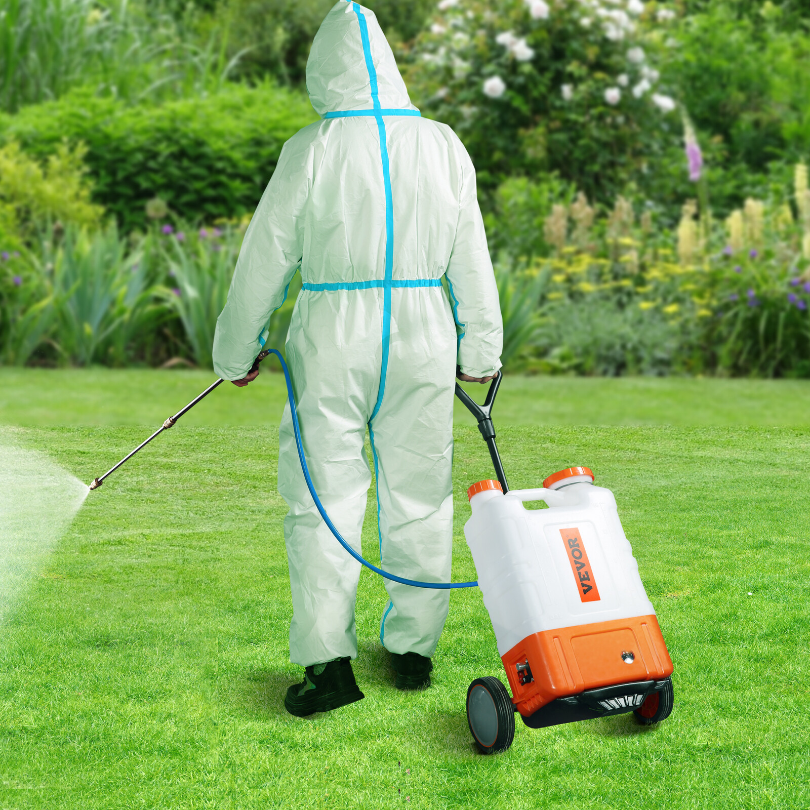 VEVOR Battery Powered Backpack Sprayer with Wheel 4 Gal Tank 0-94 PSI Adjustable gallery