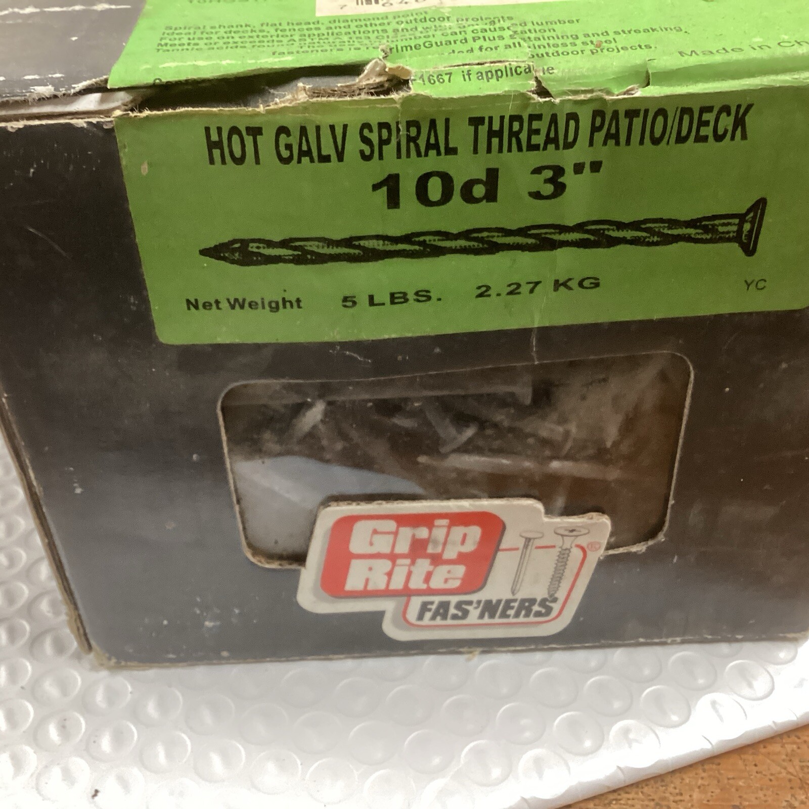 Grip Rite 5lb. - Hot Dip Galv Spiral Shank, Patio/Deck Nails 10D 3” gallery