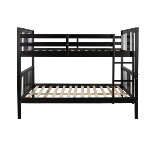 Full Over Full Bunk Bed Wood Bed Frames Full Size Platform Beds White/Gray/Brown gallery