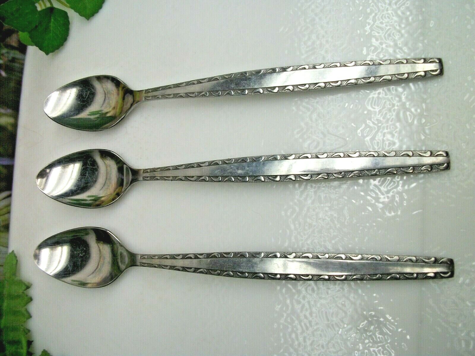 3 International Luxury Silver INS174 Stainless Steel Iced Tea Spoons gallery