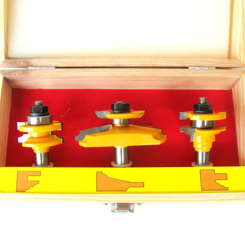 3pc 12° w/ Back Cutter Raised Panel & Bead Rail & Stile Router Bit Set sct-888 gallery