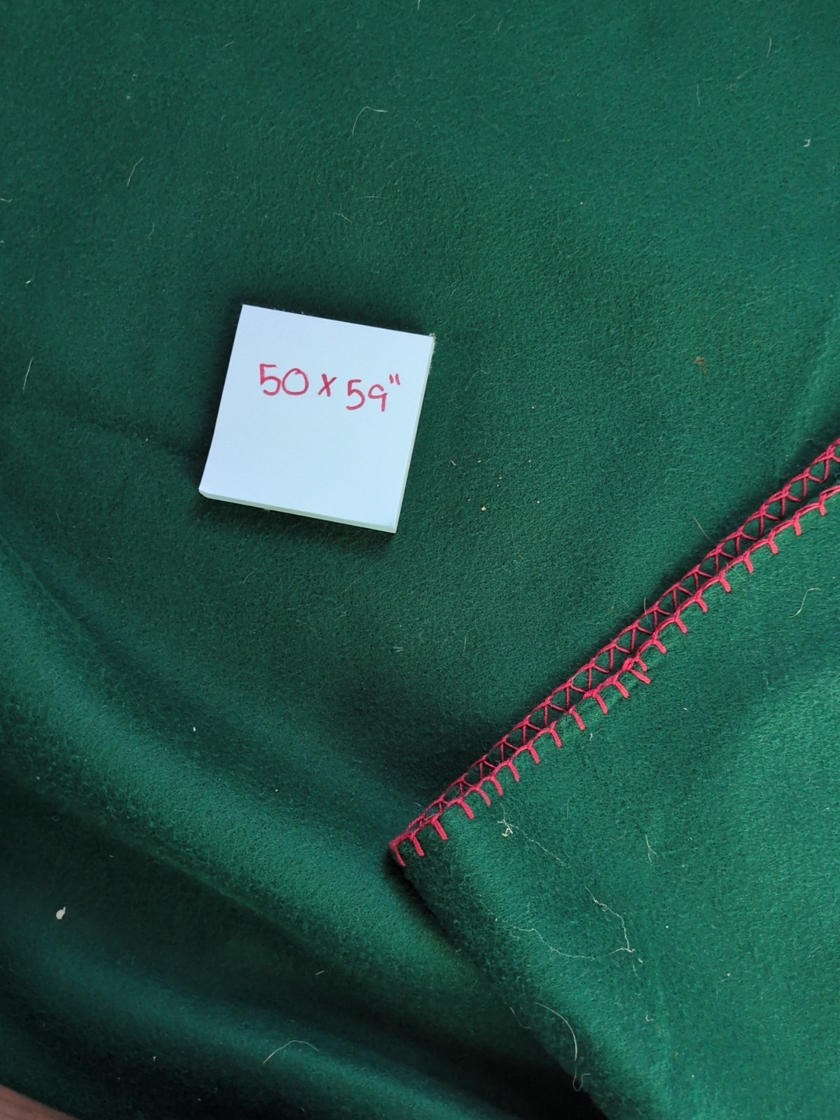 Fleece Blanket W/ Embroidered Cardinal & Flowers. 50x59, Green W/ Red Edge gallery