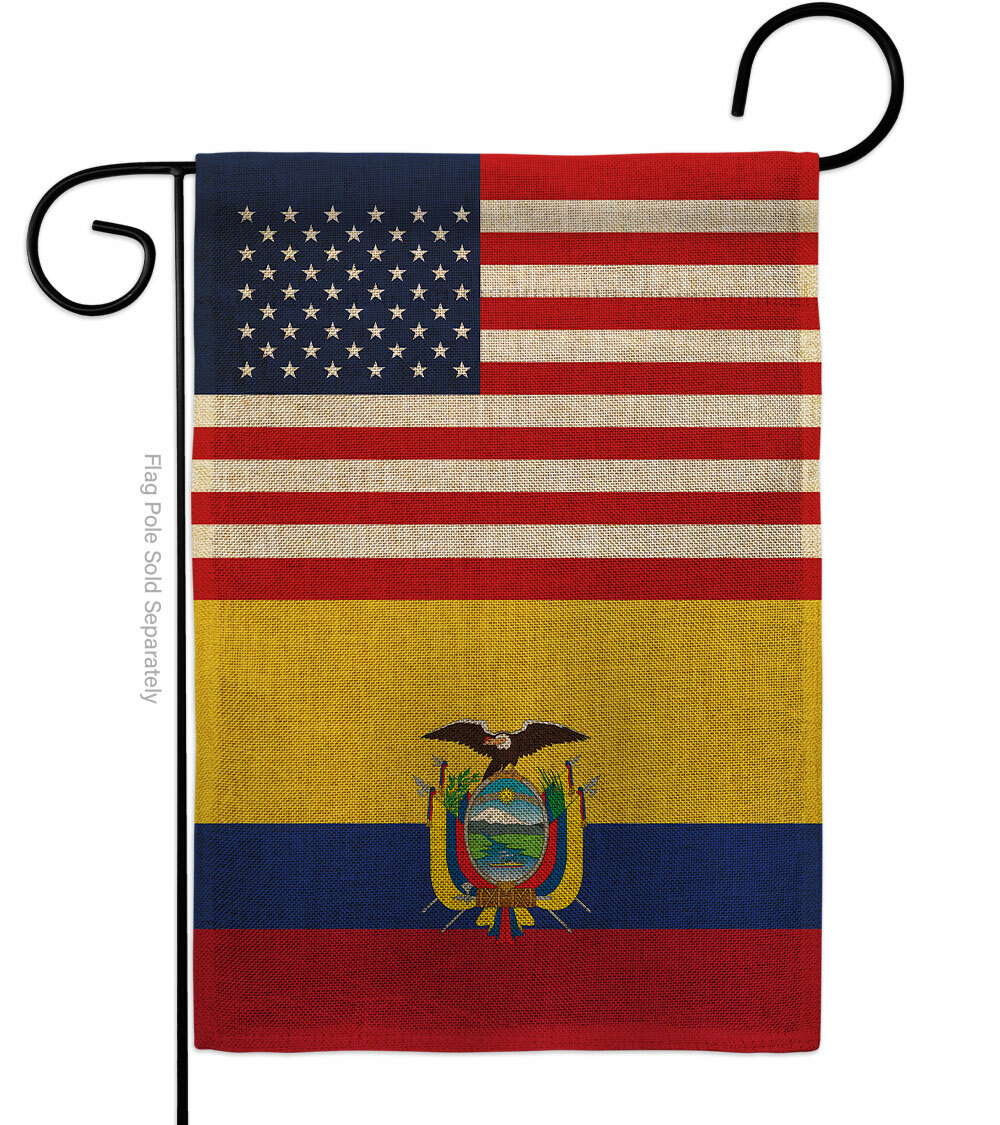 Ecuador US Friendship Burlap Garden Flag Decorative Gift Yard House Banner gallery