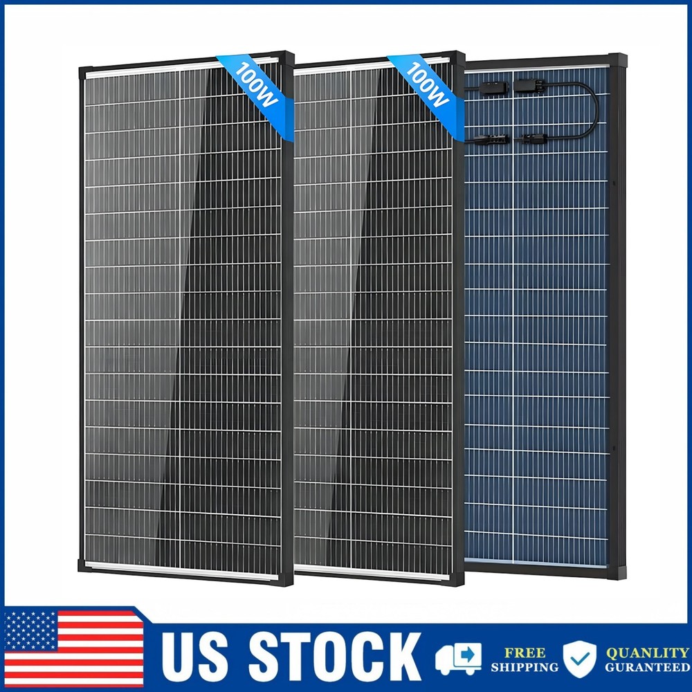 2Pack(200W) Bifacial Solar Panel 100Watt 18V N-Type Mono Home PV Power Off-Grid