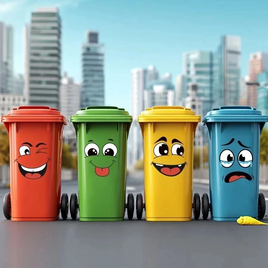 4Sheets Cartoon Face Stickers Self Adhesive Removable Funny Wall Trash Can Decor gallery