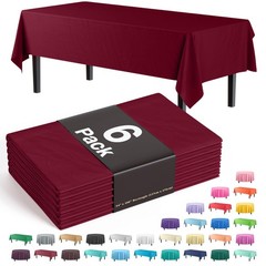 Exquisite 6-Pack Premium Plastic Tablecloth 54in. x 108in. Rectangle Plastic …