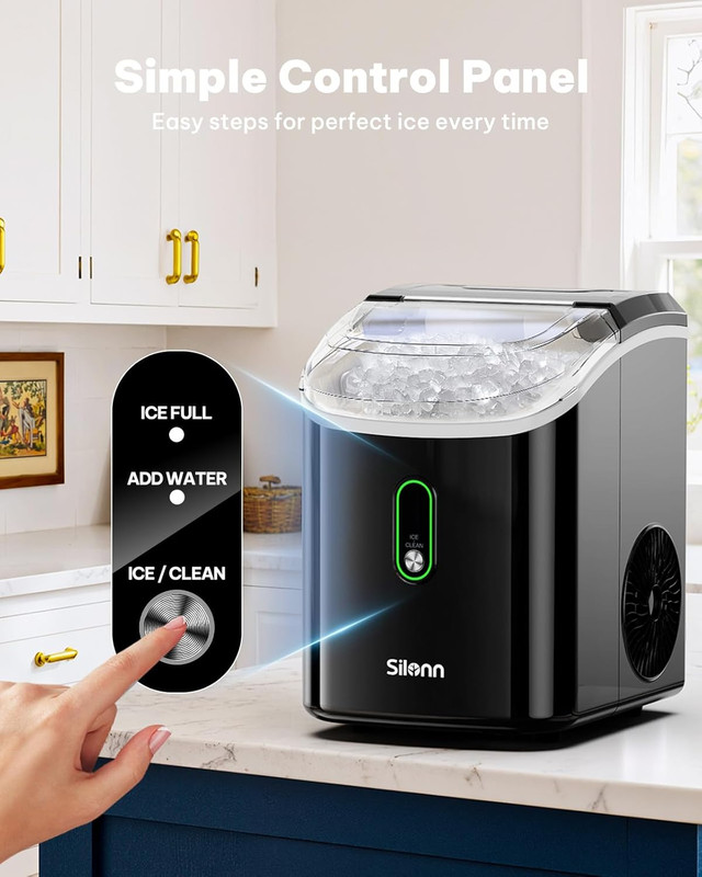 Self-Cleaning Countertop Nugget Ice Maker - 33Lbs Daily for Home & Office gallery