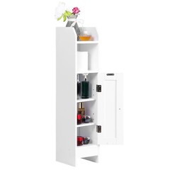 Slim Floor Storage Bathroom Cabinet with Doors Freestanding Narrow for Bathroom