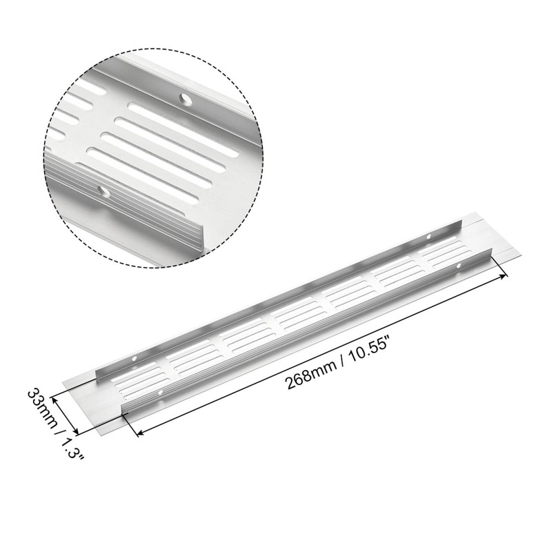 Rectangle Shape Ventilation Grille Aluminum Alloy Air Vent 11.81 x 1.97 Inch gallery
