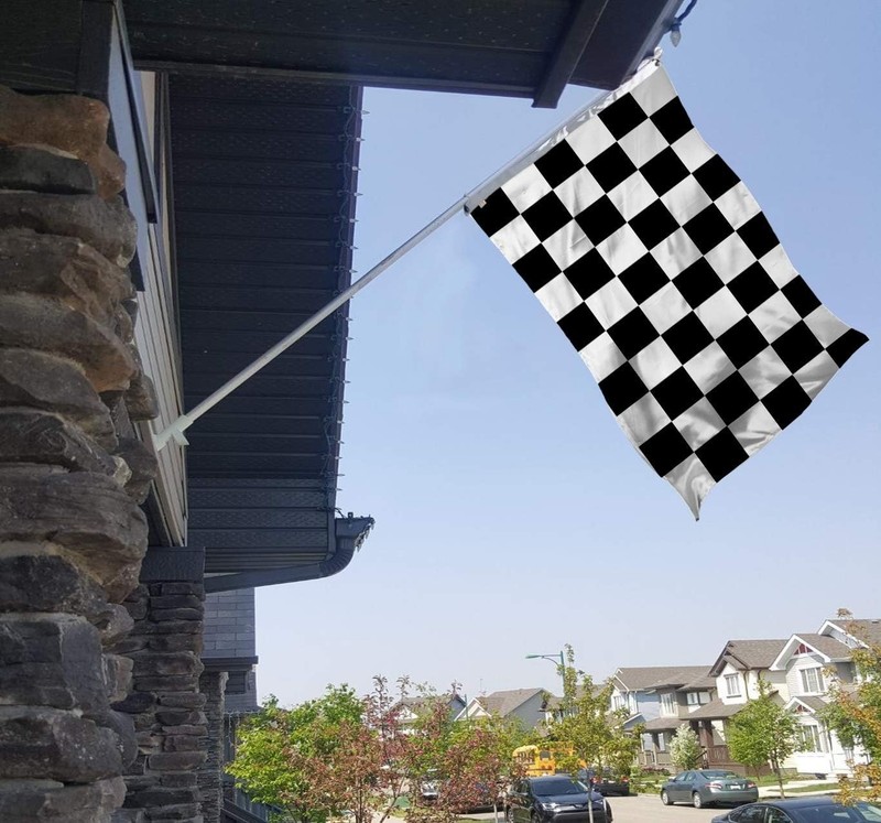 2Pack-NEW Checkered Flags 3x5 Ft,Canvas Header and Double Stitched - Brass Gr... gallery
