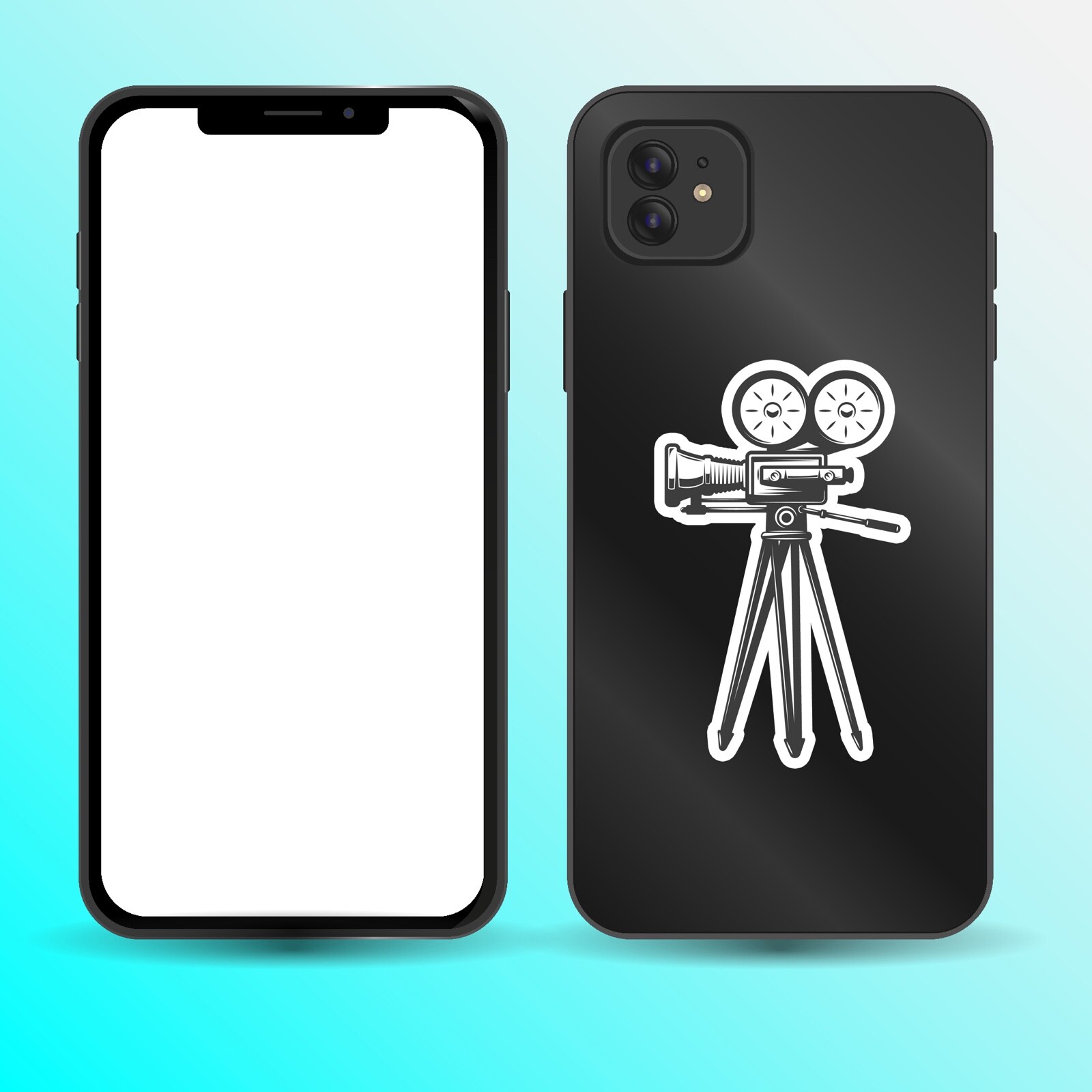 Cinema Retro Camera Sticker Wall Decal Vinyl Photo Studio Video Film Director gallery