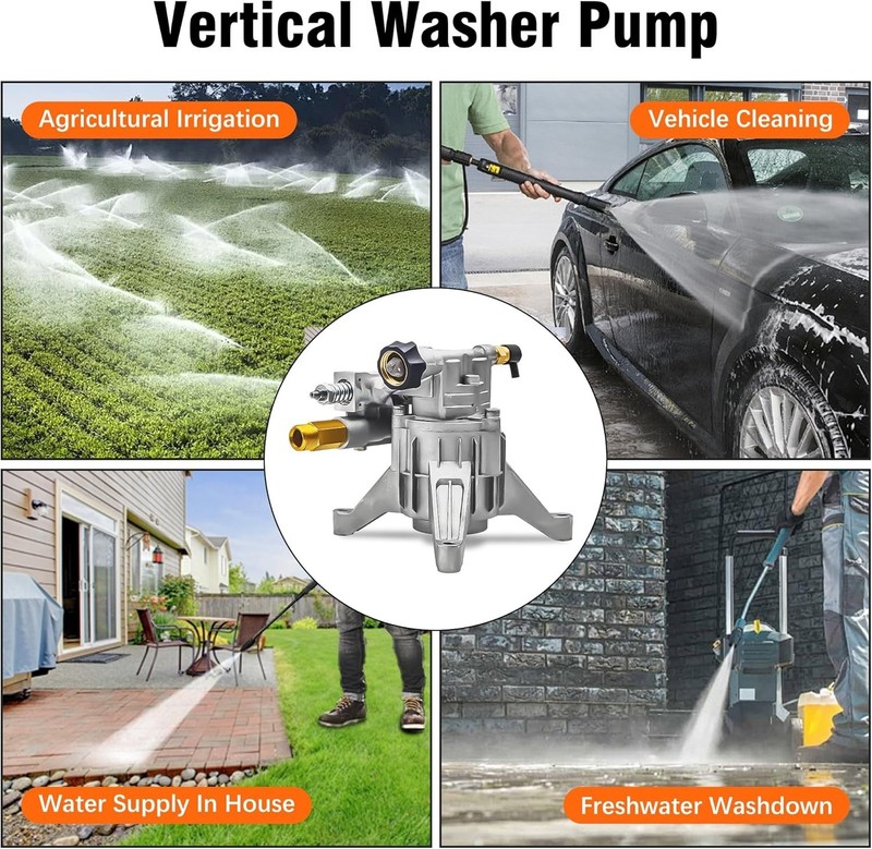 Universal Replacement Pressure Washer Pump - 3400 PSI, Easy Start & Lightweight gallery