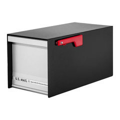 Mailmax Textured Black & Silver, Large, Galvanized Steel & Aluminum, Post-Mount