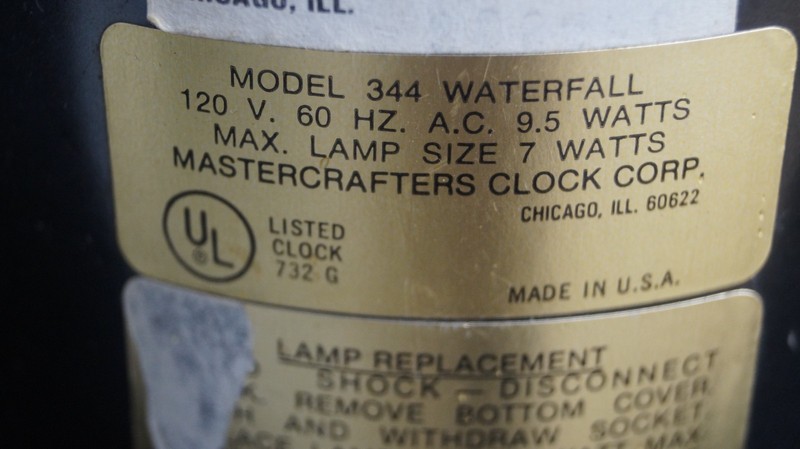 1960s Mastercrafters Animated Motion Walterfall #344 Novelty Clock - SEE VIDEO gallery