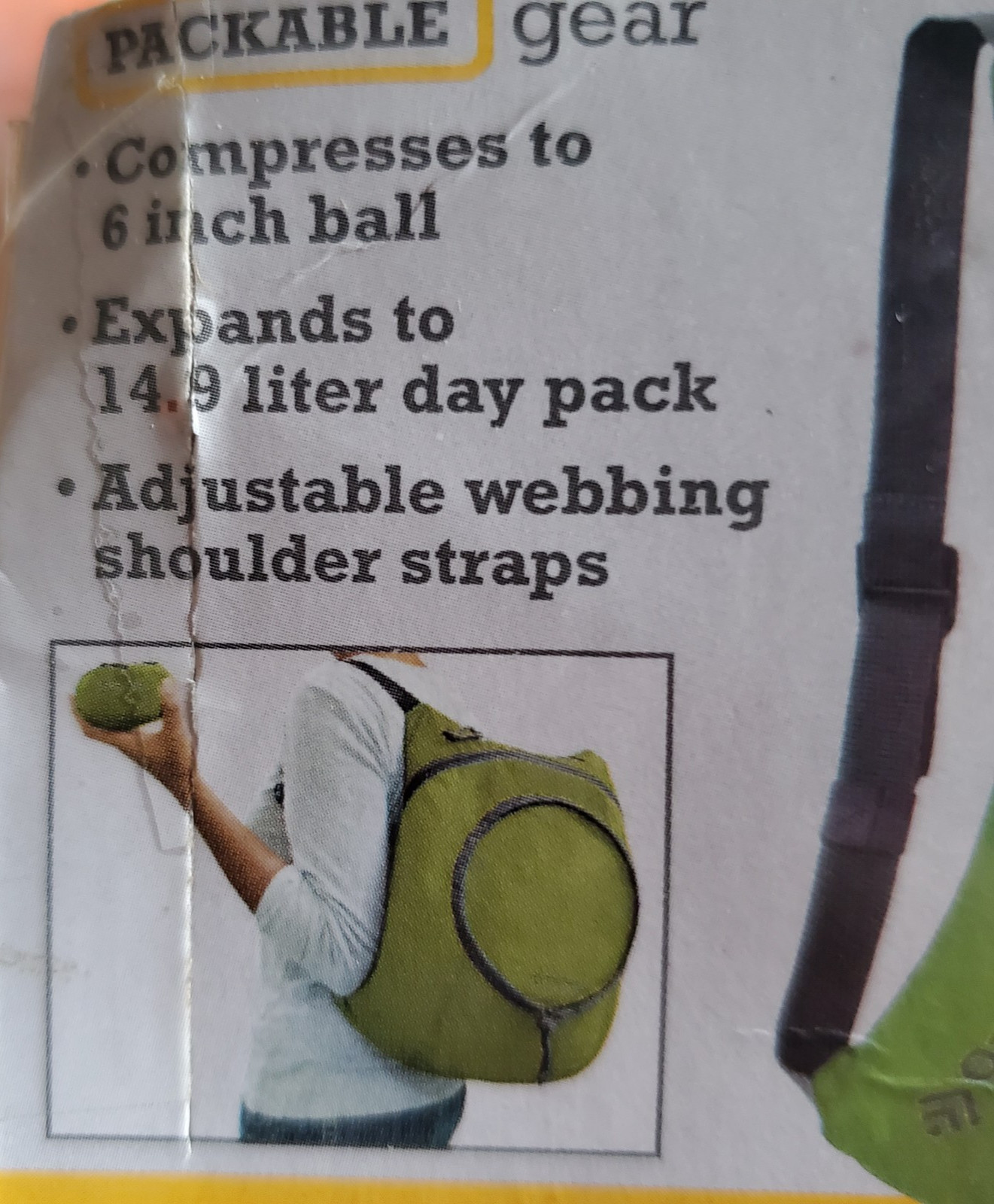 Packable Day Pack Compact Storage Backpack Bag 15 x 13 x 4.6 ~ New Open Box 5