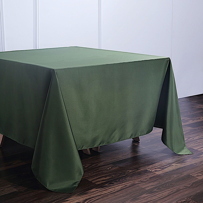 90" Moss Green SQUARE POLYESTER TABLECLOTH Wedding Catering Dinner Linens SALE gallery