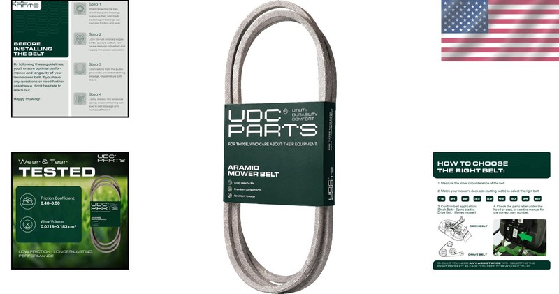 High-Strength UDC Replacement Deck Belt for Hustler Raptor SD 60 Inch gallery