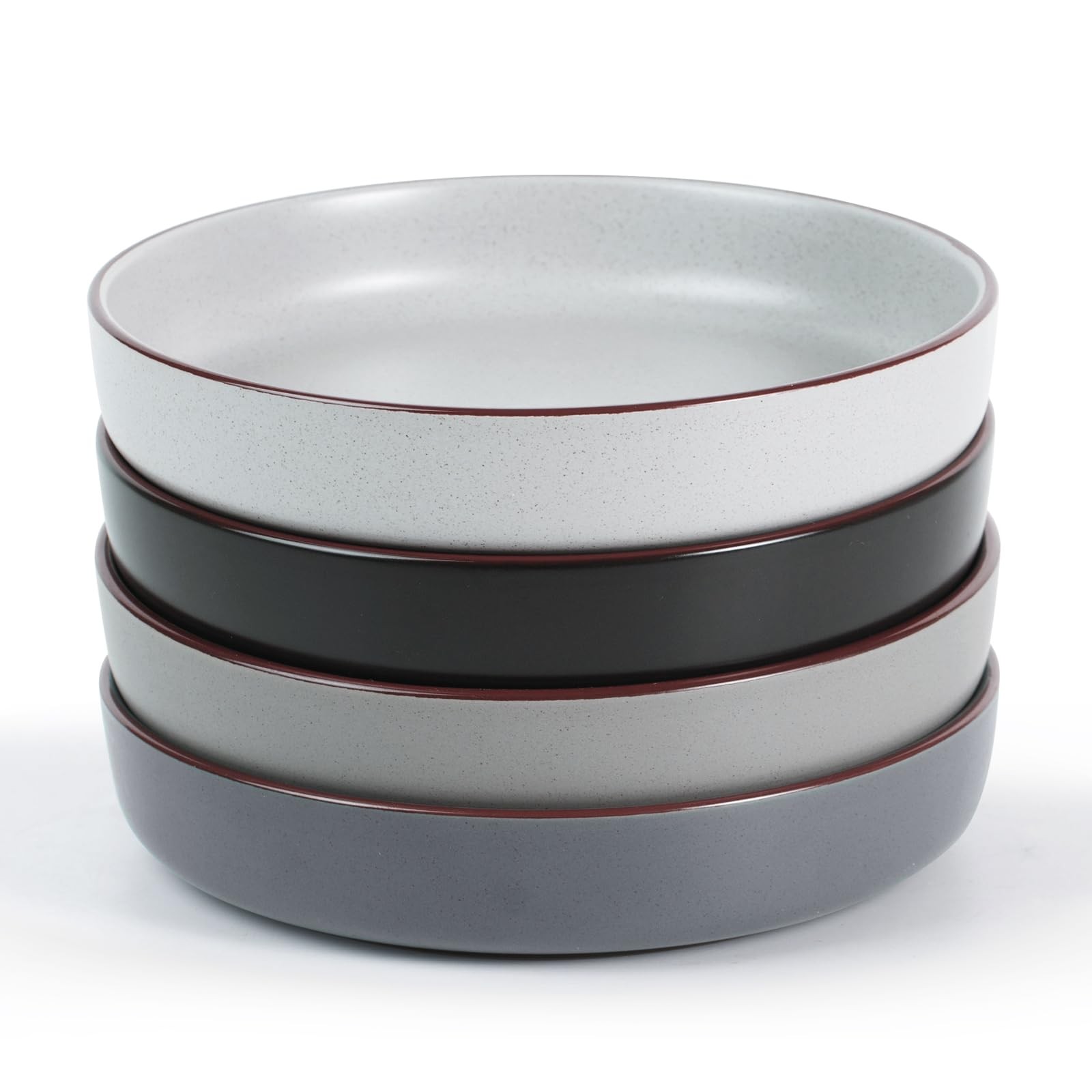 Famiware Mercury 33 oz Ceramic Pasta & Salad Bowls Set of 4 - Microwave/Dishwash gallery