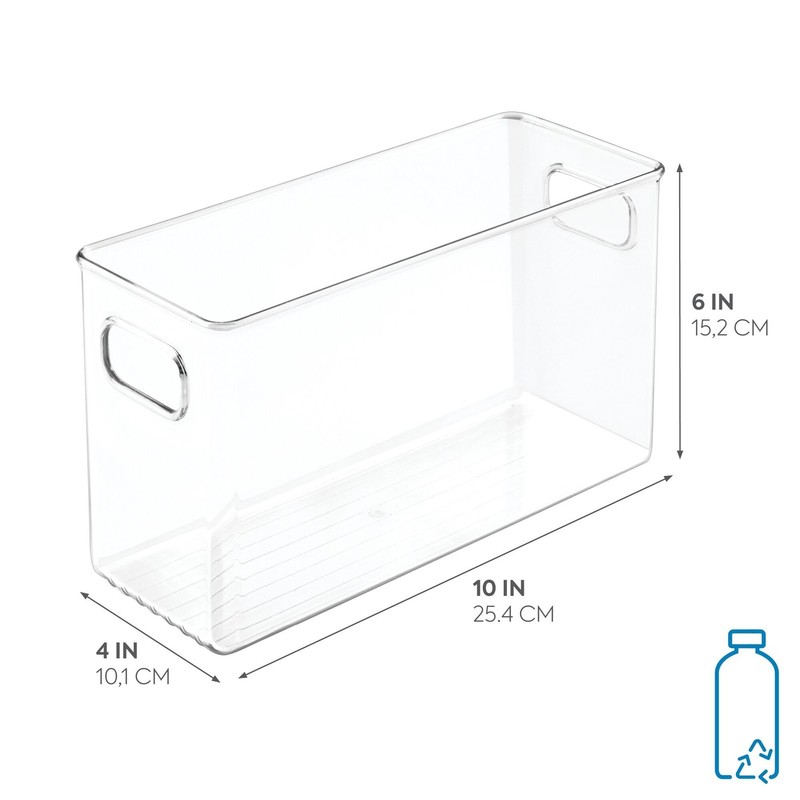 iDesign Slim Clear Plastic Storage Bin, Tall Narrow Organizer Large, Large gallery