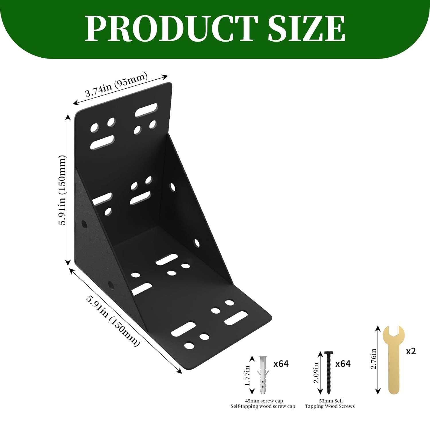 8PCS Post Base Pergola Brackets Kit, Heavy Duty 90-Degree Angle Pergola Bracket gallery
