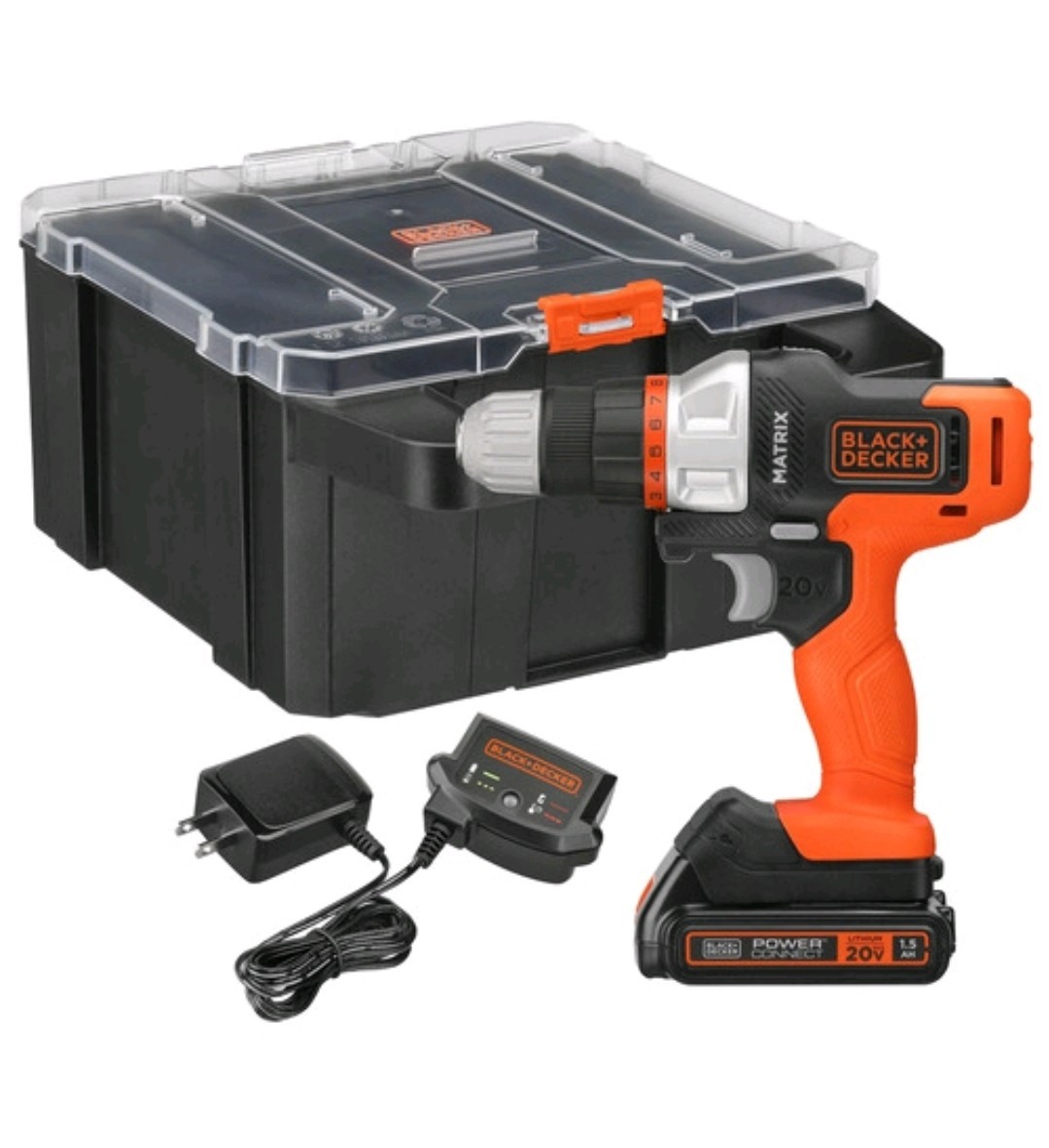 BLACK+DECKER 20V MAX Matrix Cordless Drill/Driver Kit ORANGE BDCDMT120CSTFF NEW gallery