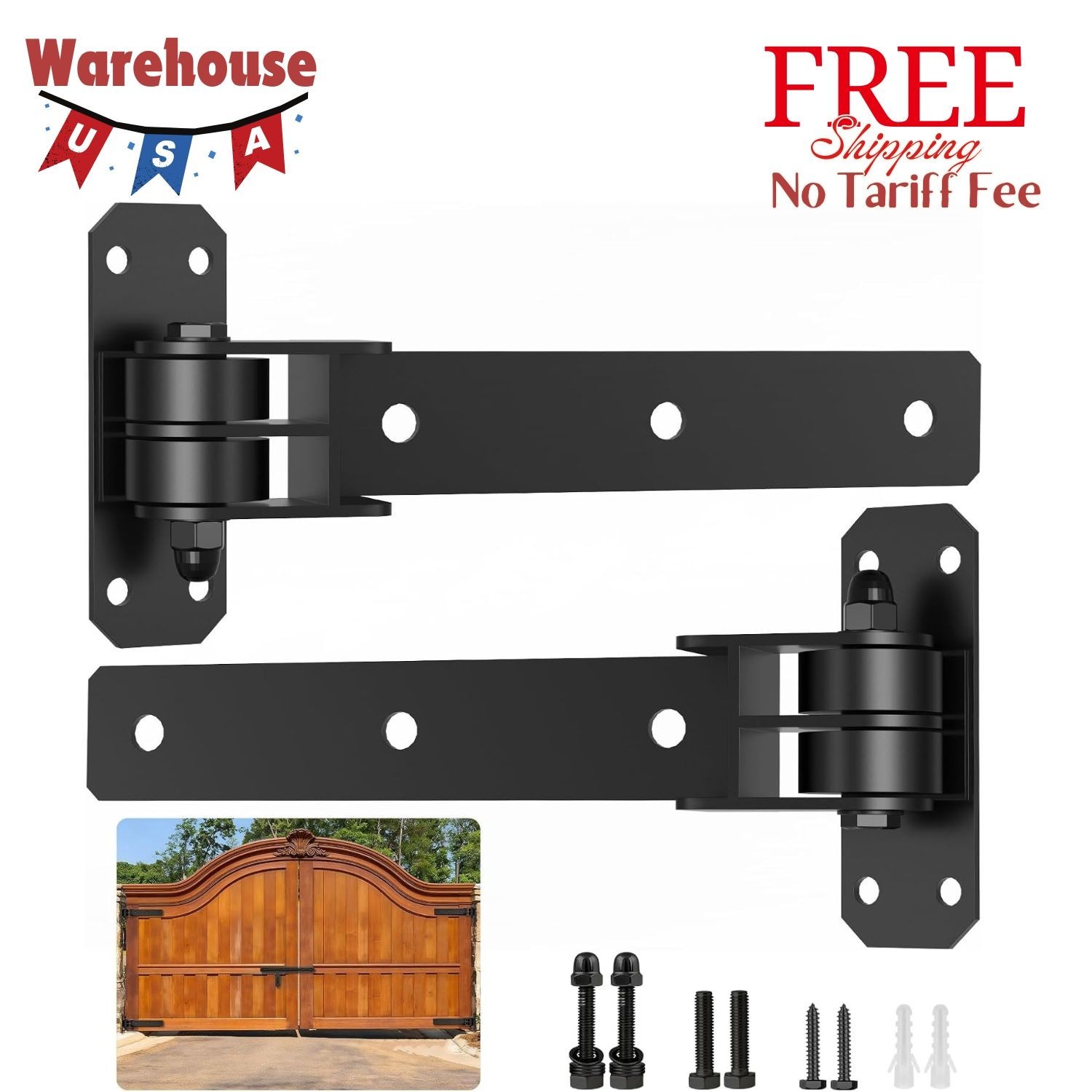 Heavy Duty Gate Hinges, 900 Lbs Capacity, 13" Bolt-On or Weld-On Hinges gallery