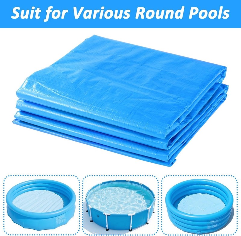 10FT Round Inflatable Pool Cover Solar Cover with Drawstring for Above Ground... gallery