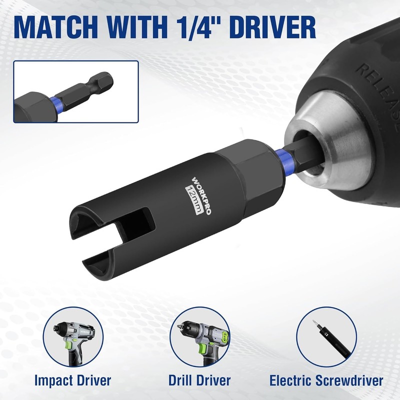 WORKPRO 3PC Power Wing Nut Driver Bit 9-15mm Nut Driver Bit Socket 1/4 Hex Shank gallery