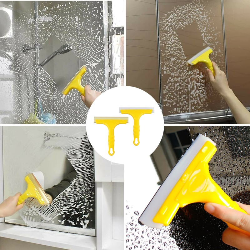2X Window Squeegee Shower Cleaner Car Home Glass Wash Water Wiper Silicone Blade gallery