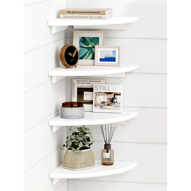 Corner Floating Shelves Wall Mounted Heavy Duty Storage Organizer All Rooms New gallery