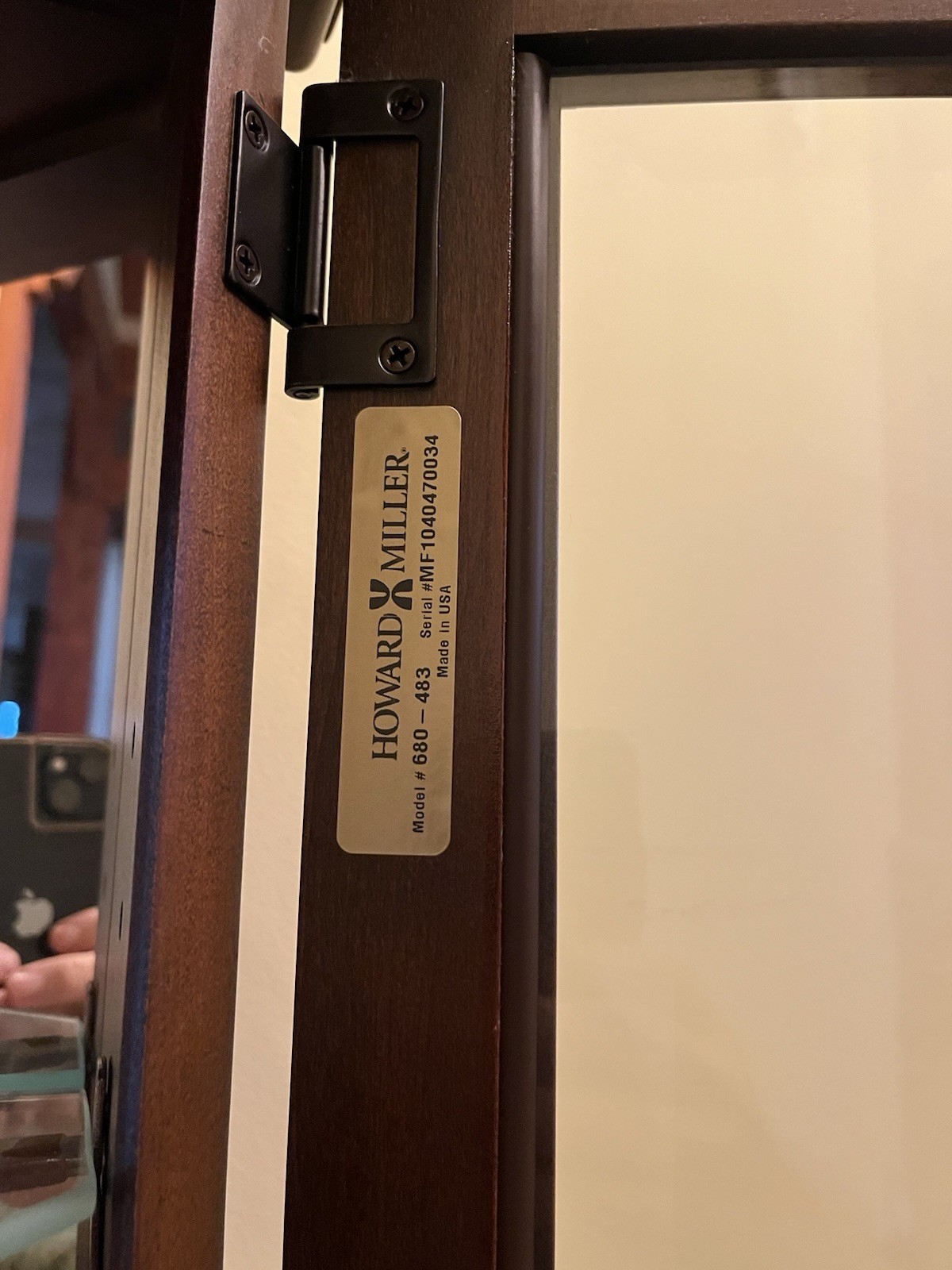 Howard Miller Drake Corner Curio Cabinet (Model 680-483) – Cherry Bordeaux gallery