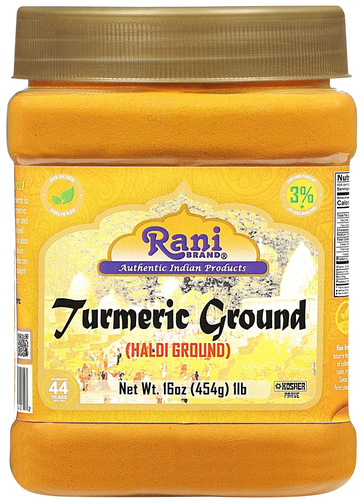 Rani Turmeric (Haldi) Root Powder Spice, (High Curcumin Content) 16oz (454g) 1lb gallery