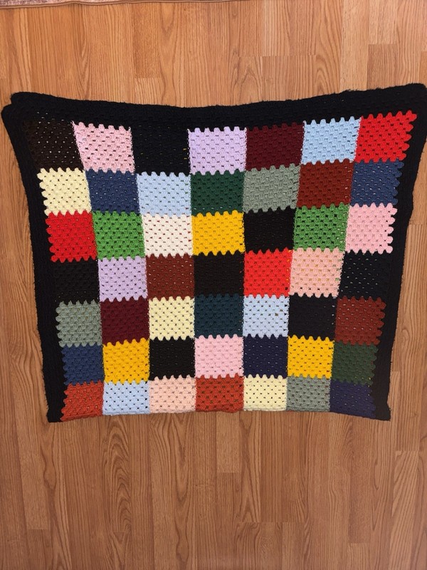 Handmade crochet multicoloured patchwork blanket #crochet #patchwork #blanket gallery