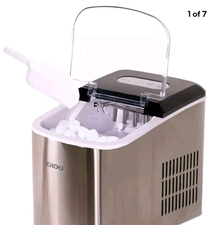 Igloo IGLICEB26SS 26 lbs Countertop Ice Maker-Stainless Steel w/ Manual gallery