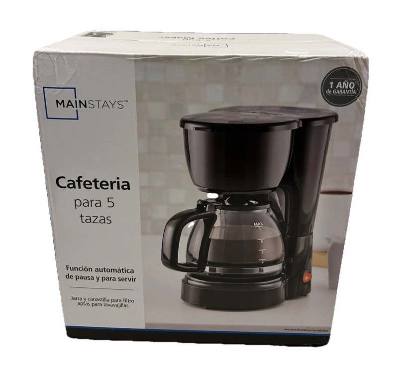 Mainstays 5-Cup Drip Coffee Maker Black - New in Box Perfect Medium Sized Pot gallery
