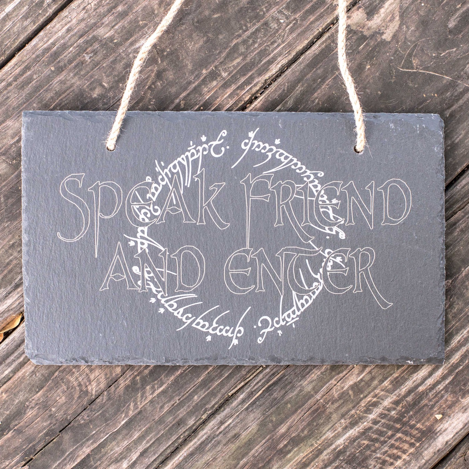 Sign - Slate - Speak friend and enter - 12x7in gallery